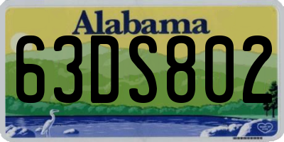 AL license plate 63DS802