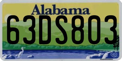 AL license plate 63DS803