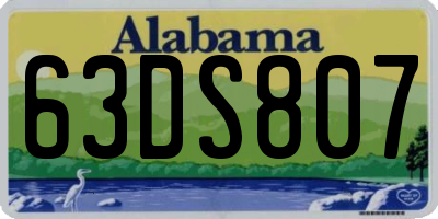 AL license plate 63DS807
