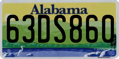 AL license plate 63DS860