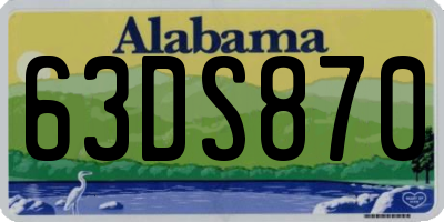 AL license plate 63DS870