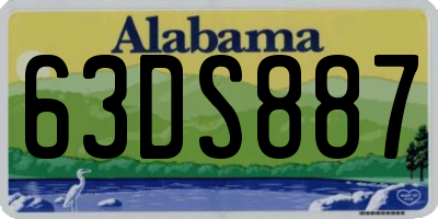 AL license plate 63DS887