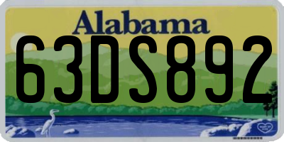 AL license plate 63DS892