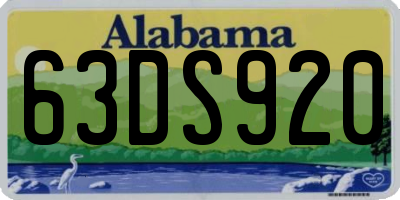 AL license plate 63DS920