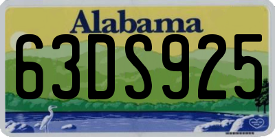 AL license plate 63DS925