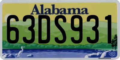 AL license plate 63DS931