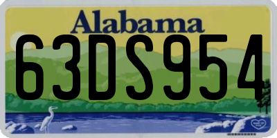 AL license plate 63DS954