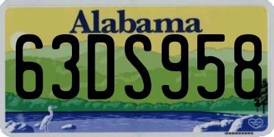 AL license plate 63DS958