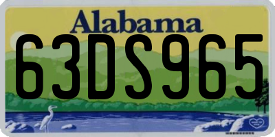 AL license plate 63DS965