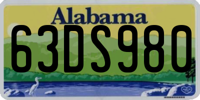AL license plate 63DS980