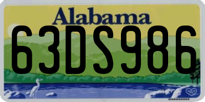 AL license plate 63DS986