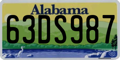 AL license plate 63DS987