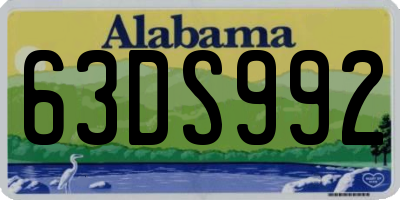 AL license plate 63DS992