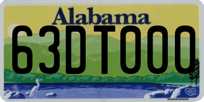 AL license plate 63DT000
