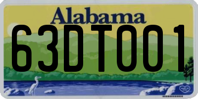 AL license plate 63DT001