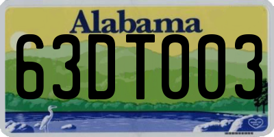 AL license plate 63DT003