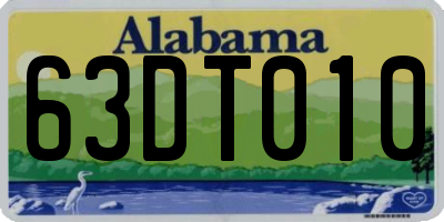 AL license plate 63DT010