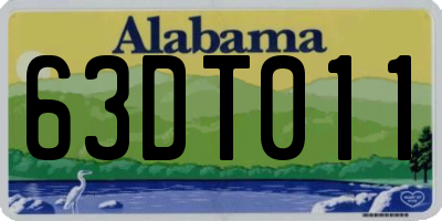 AL license plate 63DT011