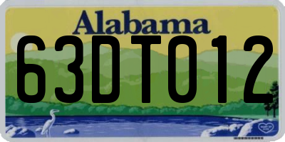 AL license plate 63DT012