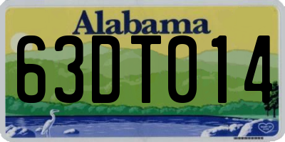 AL license plate 63DT014