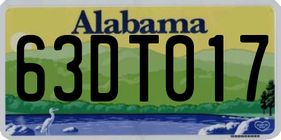 AL license plate 63DT017