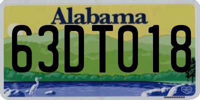 AL license plate 63DT018