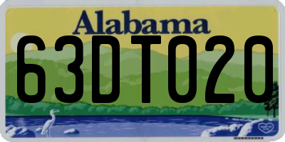 AL license plate 63DT020
