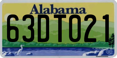 AL license plate 63DT021
