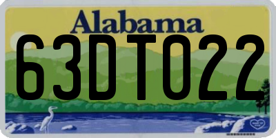 AL license plate 63DT022