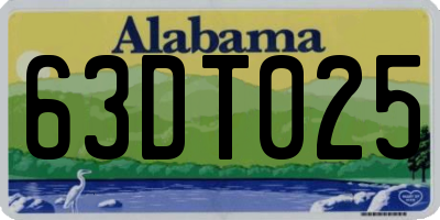 AL license plate 63DT025