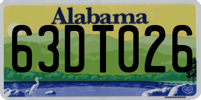 AL license plate 63DT026