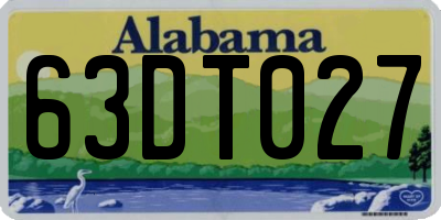 AL license plate 63DT027