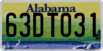 AL license plate 63DT031
