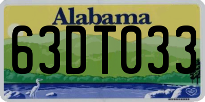 AL license plate 63DT033