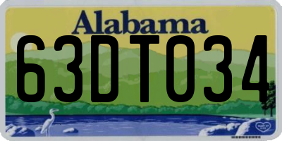 AL license plate 63DT034