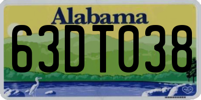 AL license plate 63DT038