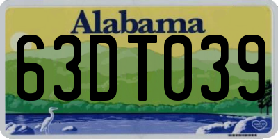 AL license plate 63DT039