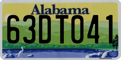 AL license plate 63DT041