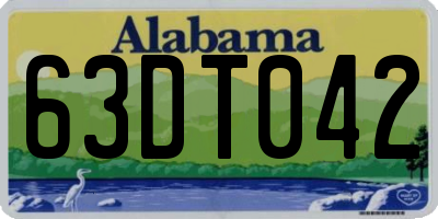 AL license plate 63DT042