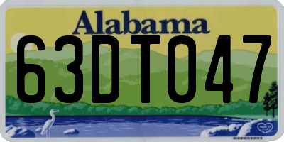 AL license plate 63DT047