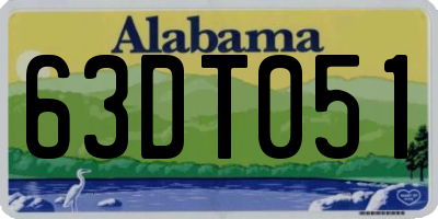 AL license plate 63DT051