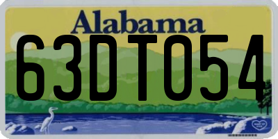 AL license plate 63DT054