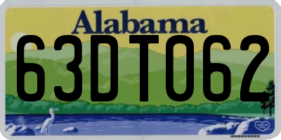 AL license plate 63DT062