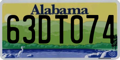 AL license plate 63DT074