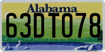 AL license plate 63DT078
