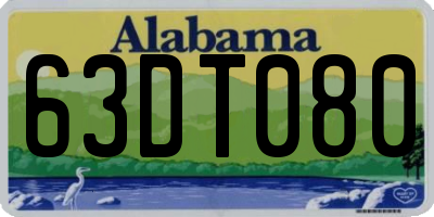 AL license plate 63DT080