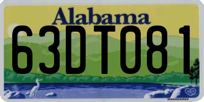 AL license plate 63DT081