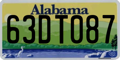 AL license plate 63DT087