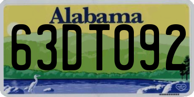 AL license plate 63DT092