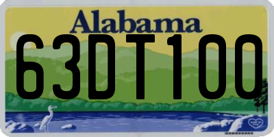 AL license plate 63DT100